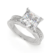 4 Carat VS1 D Lab Grown Diamond Solitaire Princess Ring